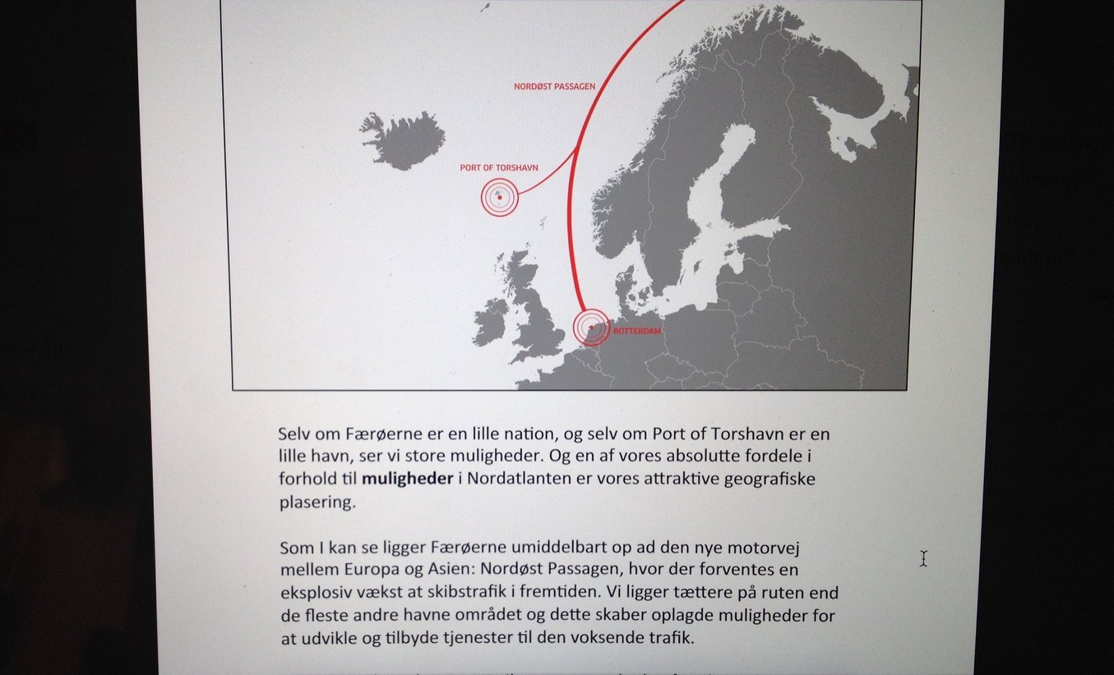 Mynd frá framløguni “Port-of-Torshavn-Præsentation-af-Thorshavns-borgmester.pdf"